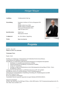 Projekte - Test Management Holger Mayer Consulting, HMC2