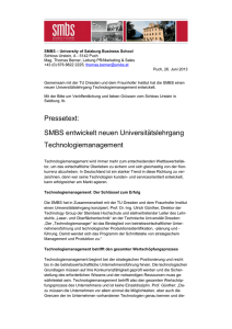Presseaussendung "neuer ULG Technologiemanagement