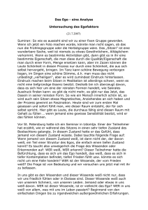Das Ego - eine Analyse Untersuchung des Egofaktors (21.7.2007