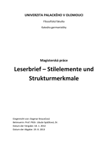 Leserbrief – Stilelemente und Strukturmerkmale