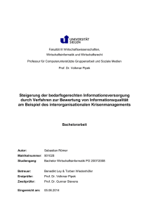 Steigerung der bedarfsgerechten Informationsversorgung durch