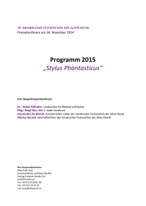 Programm 2015 - Innsbrucker Festwochen der Alten Musik