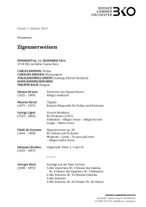 Zigeunerweisen - Berner Kammerorchester