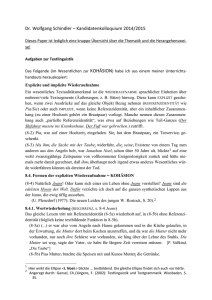Dr. Wolfgang Schindler – Kandidatenkolloquium 2014/2015 Dieses