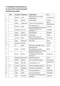 Teilnehmerliste (Stand 22.4.2015)