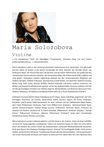 Maria Solozobova Violine «…Ein wunderbares Talent mit