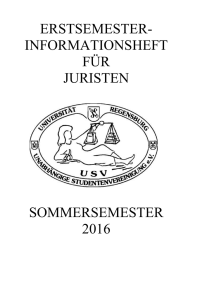 Ersti-Infoheft - Fachschaft Jura Regensburg