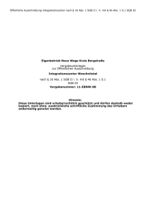 Öffentliche Ausschreibung * Aktivierungshilfen nach § 46 I Nr