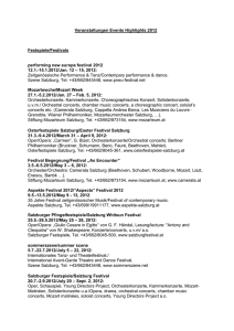 Veranstaltungen Events Highlights 2012 Festspiele/Festivals