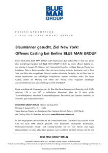 Blaumänner gesucht, Ziel New York! Offenes Casting bei Berlins