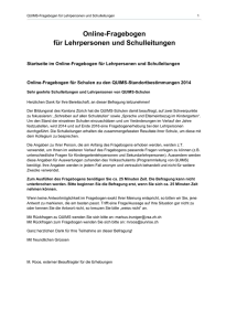 Fragebogen f&uuml;r Schulleitungen und Lehrpersonen - WIKI