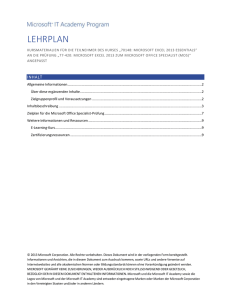 Zielplan für die Microsoft Office Specialist-Prüfung - PH