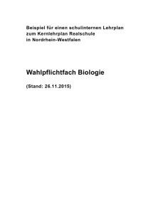 WP Biologie - Schulentwicklung NRW