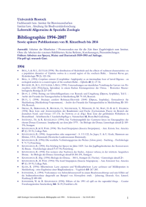 DOC - Allgemeine und Spezielle Zoologie