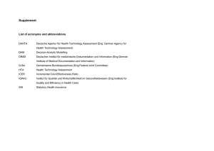 Supplement List of acronyms and abbreviations DAHTA Deutsche