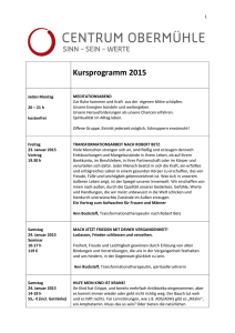 Kursprogramm 2015 - Centrum Obermühle
