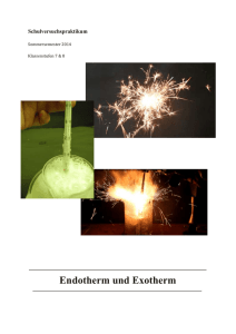 Endotherm und Exotherm - Unterrichtsmaterialien Chemie