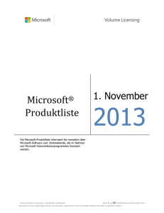 Produktliste - Microsoft Volume Licensing