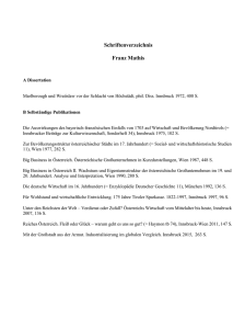 Schriftenverzeichnis Franz Mathis