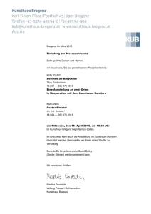Bregenz, im März 2015 Einladung zur Pressekonferenz Sehr