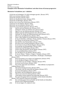 Examples of the `Rheinische Verlaufsform` and other forms