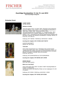 Zuschl&auml;ge Kunstauktion 13. bis 15. Juni 2012