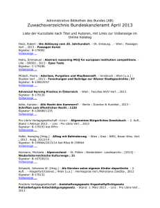 Zuwachsverzeichnis der Administrativen Bibliothek des Bundes (AB)