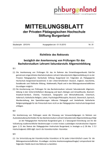 Mitteilungsblatt 01-2015 - Pädagogische Hochschule Burgenland