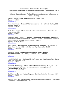 Zuwachsverzeichnis der Administrativen Bibliothek des Bundes (AB)