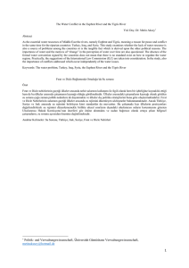 The Water Conflict in the Euphrat River and the Tigris River Yrd. Do&ccedil;