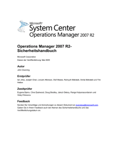 Sicherheit in Operations Manager 2007 R2