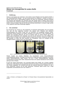 Factsheet 5 Wasser als Lösungsmittel für andere Stoffe