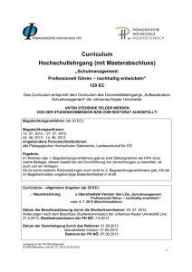 Curriculum - Pädagogische Hochschule OÖ
