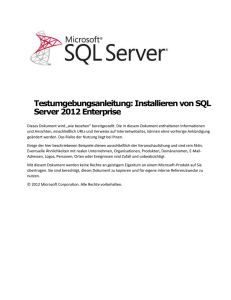 Schritte zur Installation von SQL Server 2012 Enterprise