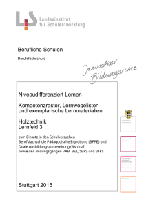 Lernmaterial BK Holztechnik Lernfeld 3