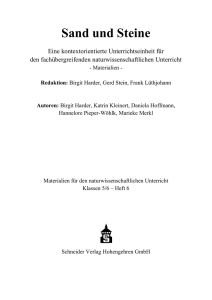 Sch&uuml;lerheft Steine und Sand