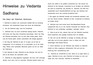 Hinweise zu Vedanta Sadhana - A3