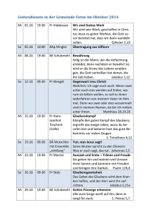 Gemeindebrief/ Gottesdienstplan Oktober 2014 - nak