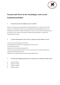 Normen und Werte in der Psychologie zweiter Teil