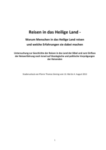 Studienarbeit "Reisen in das Heilige Land"
