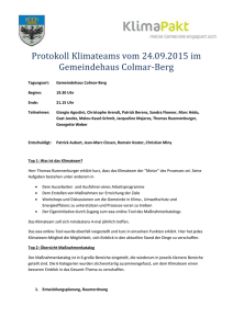Protokoll Klimateams vom 24.09.2015 im Gemeindehaus Colmar