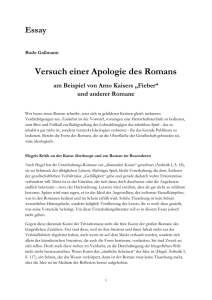 Essay Bodo Gaßmann Versuch einer Apologie des