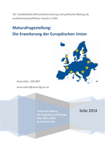 Maturafragestellung: Die Erweiterung der Europäischen Union