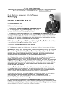 Rede Christian Amsler am 5. Schaffhauser Marketingtag Dienstag, 9