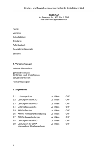 Formular Inventar - Kindes- und Erwachsenenschutzbeh&ouml;rden (KESB)