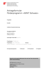 Antragsformular Förderprogramm «MINT Schweiz