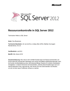 Ressourcenkontrolle in SQL Server 2012