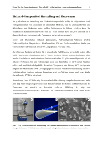 Zinkoxid-Nanopartikel: Herstellung und Fluoreszenz