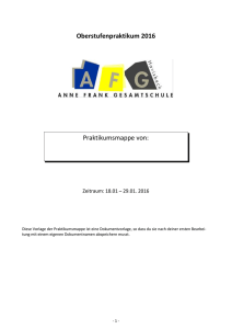 Oberstufenpraktikum 2016 - Anne-Frank