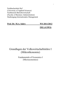 Prof. Dr. MA Sabry WS 2011/2012